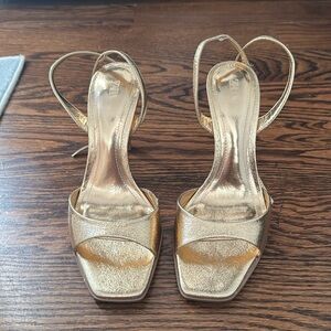 Zara gold heels size 8